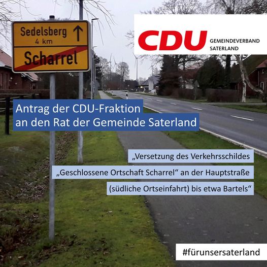 06.01.2021 – Antrag der CDU Fraktion an den Rat der Gemeinde Saterland