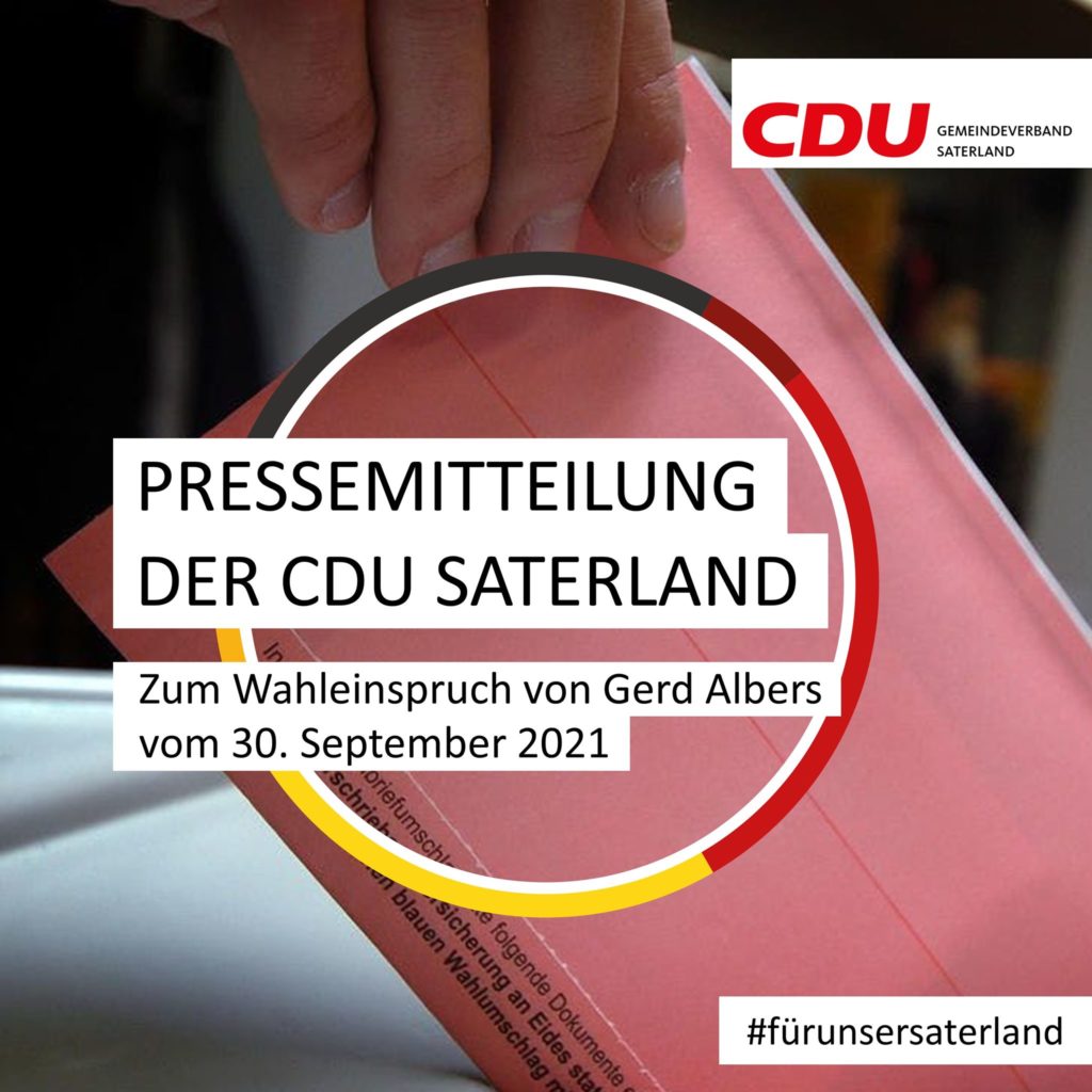 07.10.2021 – Pressemitteilung der CDU Saterland